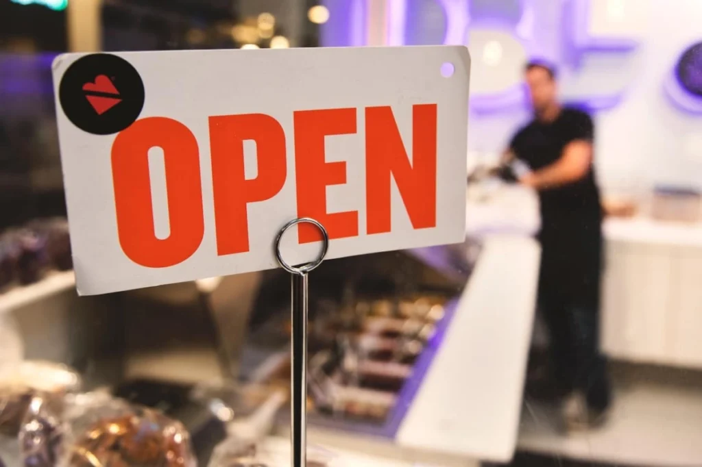 Photo by Tim Mossholder: open for business