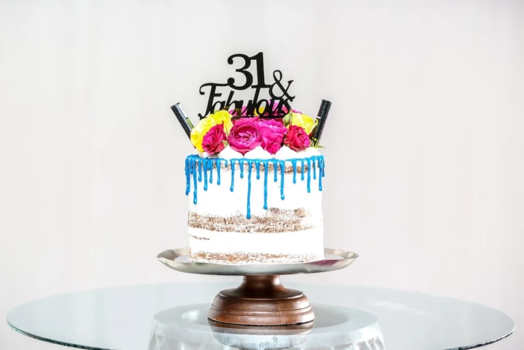 Photo by Sabel Blanco: https://www.pexels.com/photo/baked-cake-on-gray-cake-stand-on-glass-table-1835765/ -- birthday cake