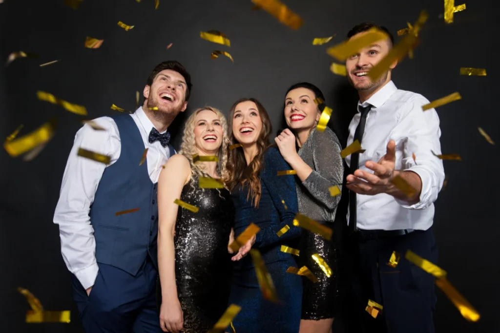 People who are happy celebrating something