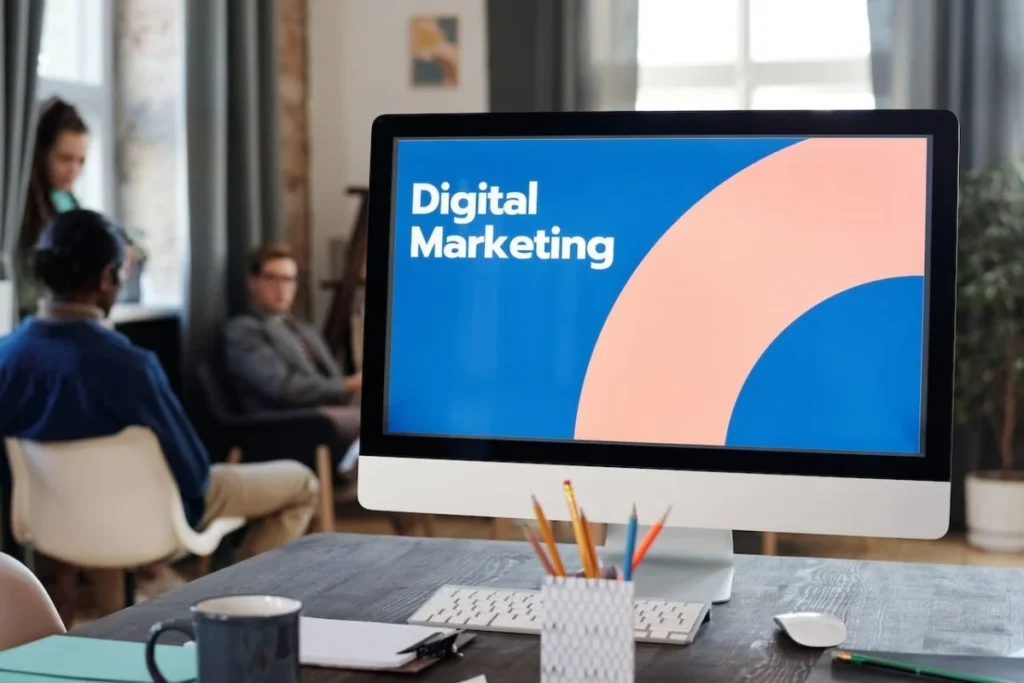 Image Text: Businesses can thrive in today’s landscape with digital marketing Alt-Text: Business growth strategies Image Description: A silver iMac on a brown wooden table Image Source: https://www.pexels.com/photo/silver-imac-on-brown-wooden-table-6476193/