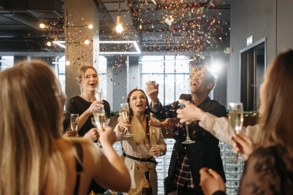 Photo by Pavel Danilyuk: https://www.pexels.com/photo/people-doing-a-wine-toast-6405781/ -- retirement party
