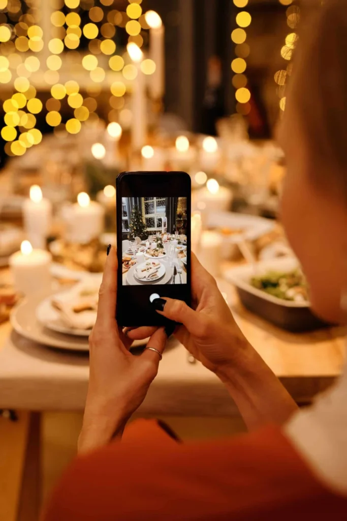 Luxury Events NYC Photo by Nicole Michalou : https://www.pexels.com/photo/woman-taking-photo-of-food-on-table-5774939/