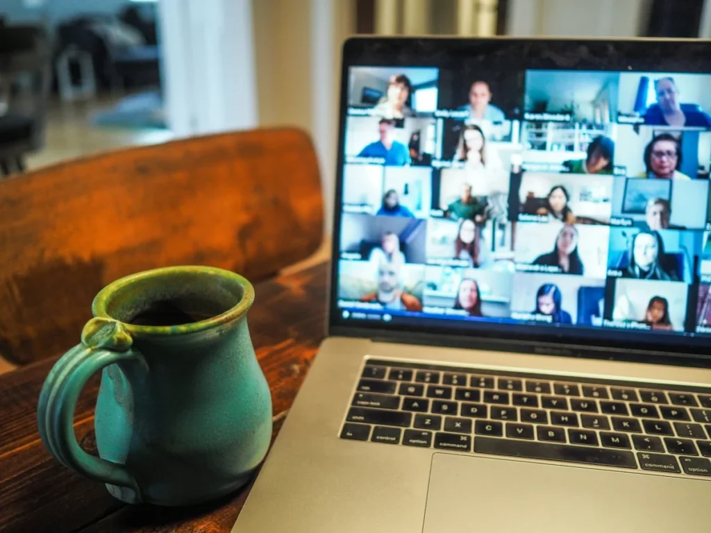 Photo by Chris Montgomery on Unsplash https://unsplash.com/photos/macbook-pro-displaying-group-of-people-smgTvepind4 - virtual product launch