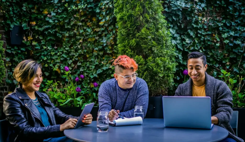 Photo by Jopwell: https://www.pexels.com/photo/two-men-and-woman-sitting-in-front-of-blue-table-2422282/ -- micro events