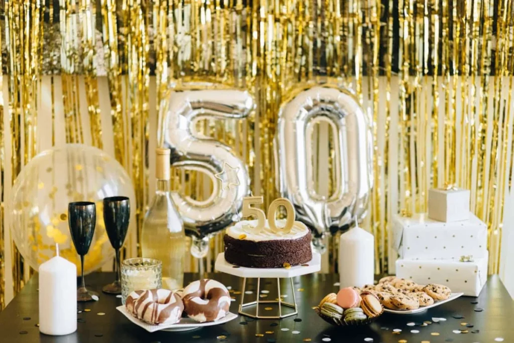 Photo by Nataliya Vaitkevich: https://www.pexels.com/photo/celebrating-a-50th-birthday-7826299/ -- birthday event entertainment