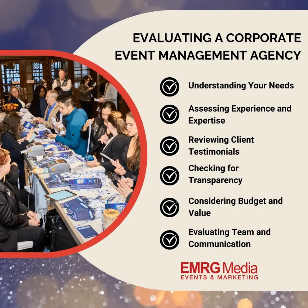 evaluating a corporate event management agency