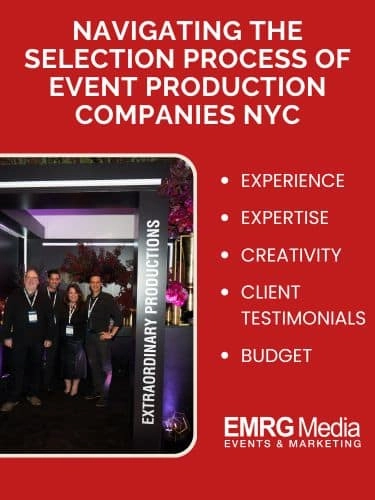 selection process of event production companies NYC