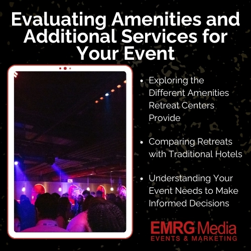 evaluating amenities and additional services for your event