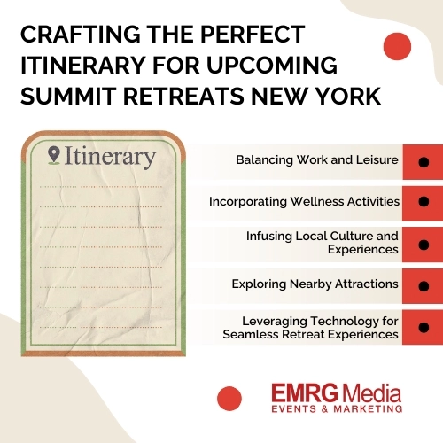 itinerary for upcoming summit retreats new york