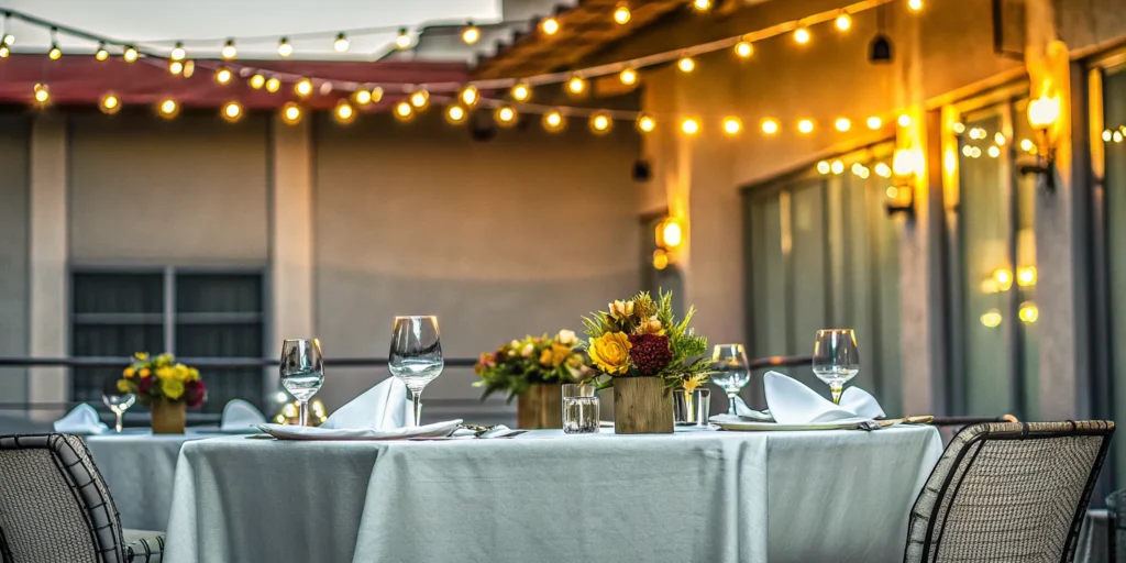 Client appreciation event with elegant outdoor setup.