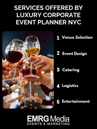 NYC event planner showcasing services tailored for corporate clients