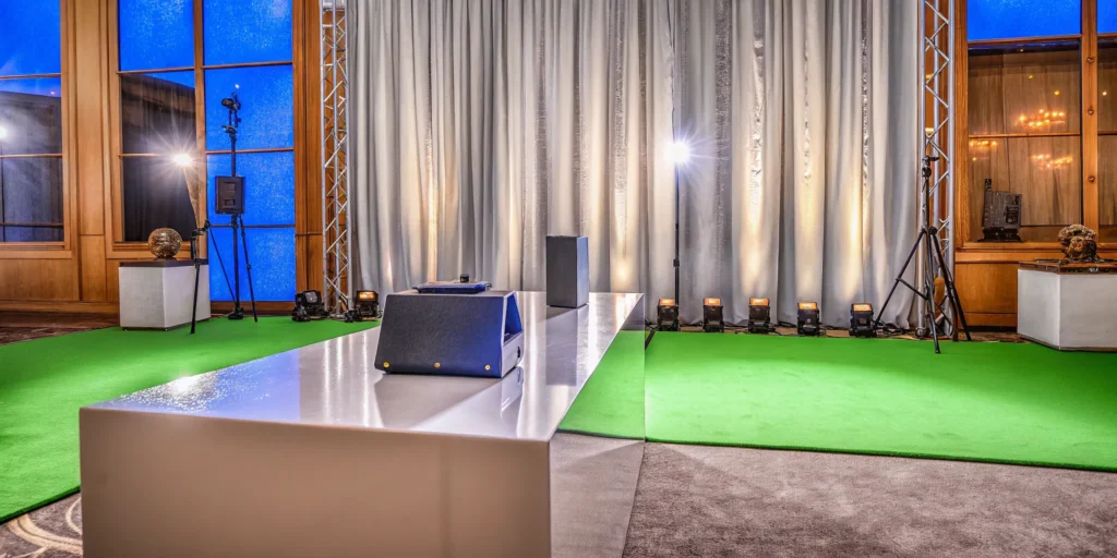 An impressive stage at a product launch event from one of the best event agencies.