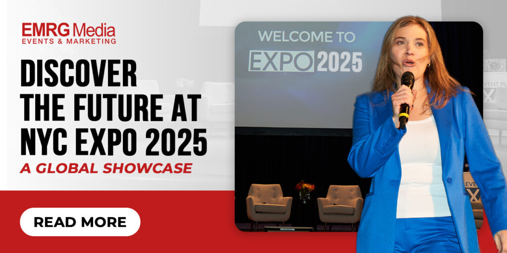 EMRG Media showcasing the NYC Expo 2025 event, highlighting innovation, culture, and commerce at a global stage.