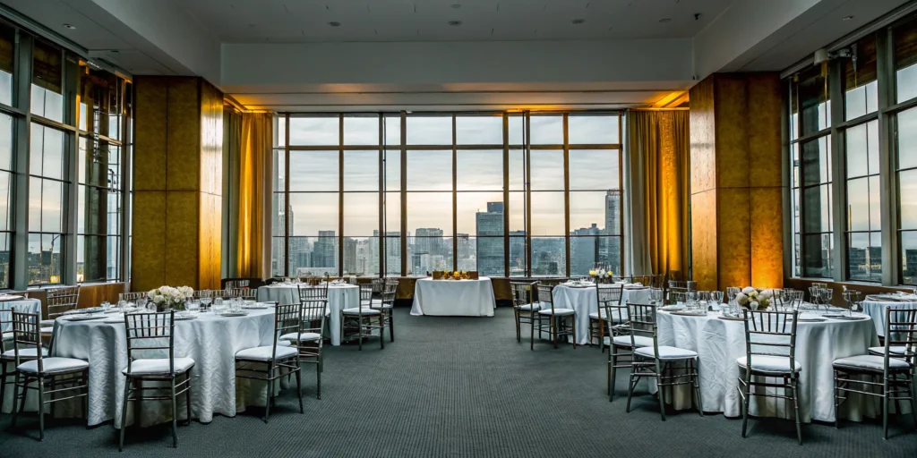 Unique bar mitzvah venue in NYC with modern decor and stunning skyline views.