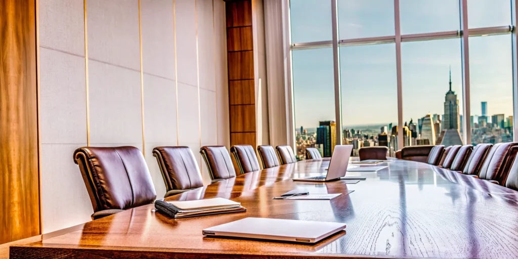 Strategic event marketing planning session in a modern agency conference room.