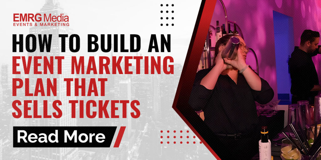 Event marketer shaking cocktail at NYC venue promoting event marketing plans that help sell tickets and boost attendance.