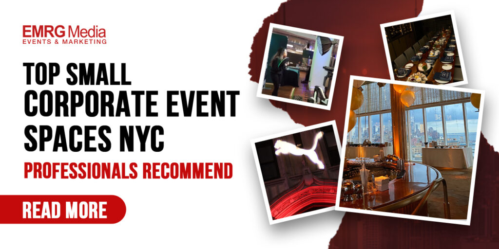 EMRG Media highlights top small corporate event spaces NYC with venue photos and expert planning support