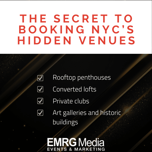 Discover hidden NYC venues like rooftop penthouses and lofts through expert venue sourcing and coordination services
