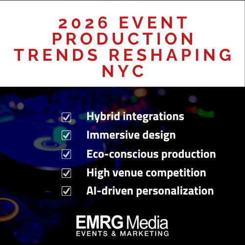 2026 event production trends checklist from EMRG Media, one of the top event production companies NYC