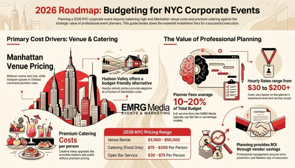 Four pillars of event management tech to help control NYC corporate event planning costs 2026.