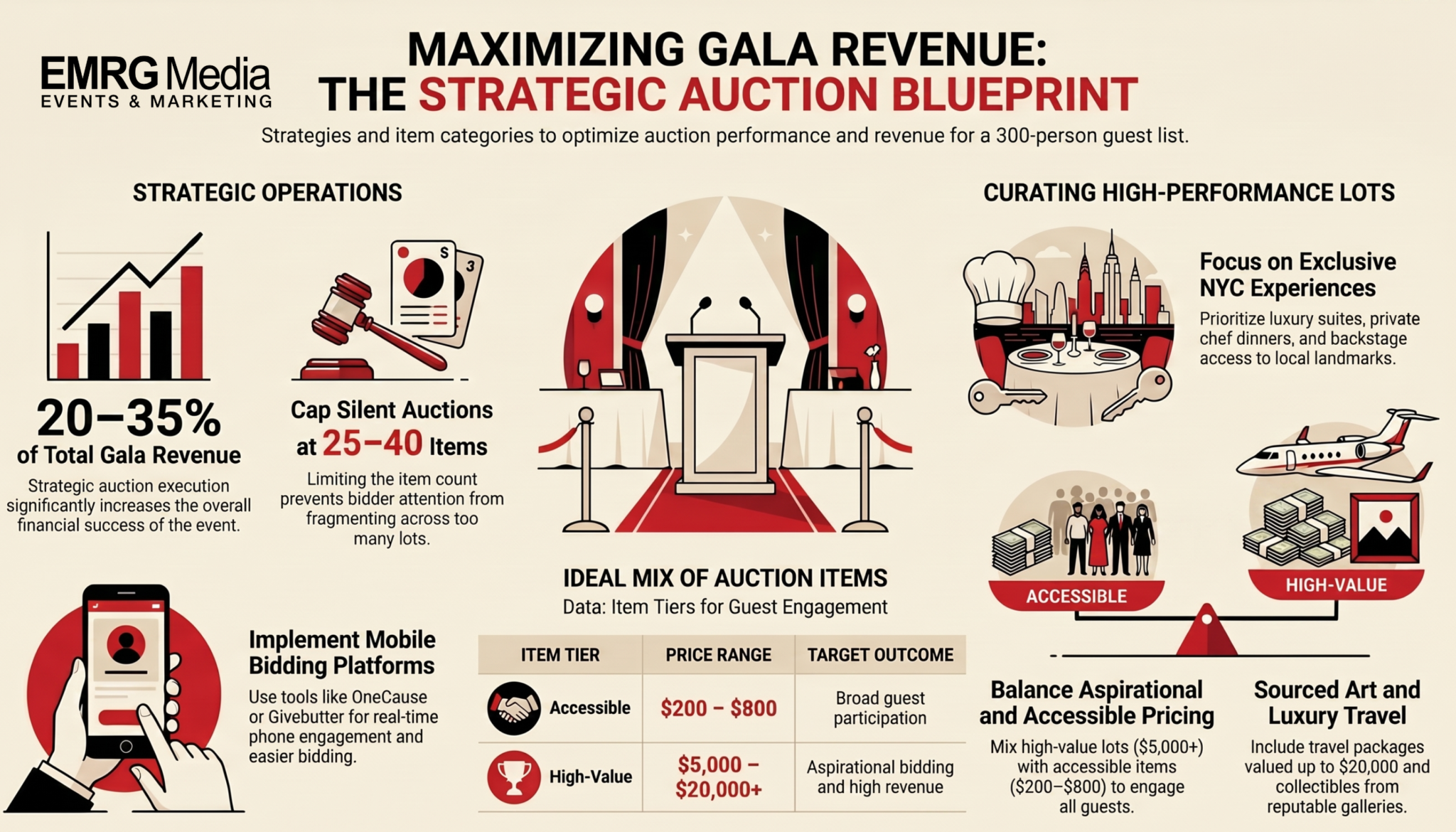 Strategic auction blueprint detailing how to plan a charity gala in NYC.