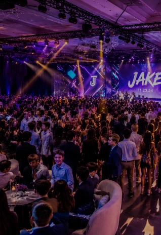 Guests celebrating at a luxury Bar and Bat Mitzvah event planned by EMRG Media in New York City.