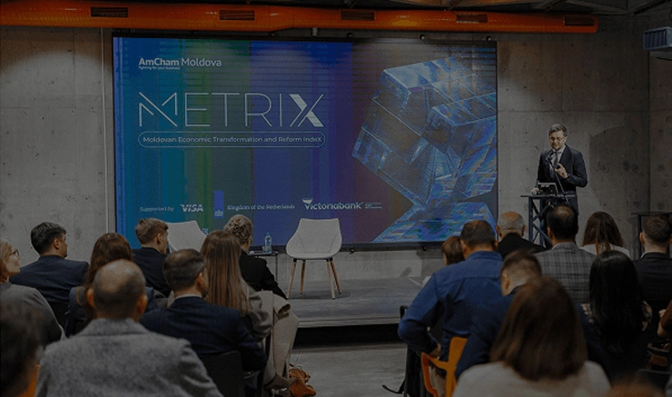 Attendees listening to a keynote presentation at a professionally managed corporate conference by EMRG Media in NYC.
