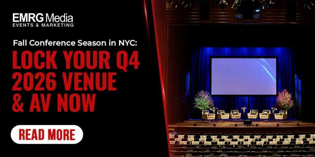 Auditorium stage for a premier nyc conference venue fall 2026 corporate event