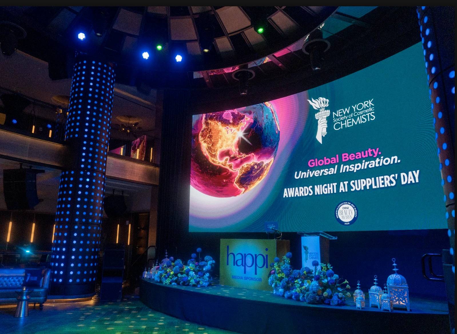 Stage screen for the New York Society of Cosmetic Chemists Awards Night at Suppliers' Day, NYC event by EMRG Media