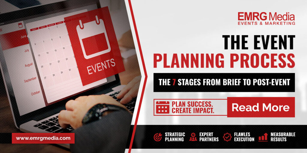 Banner featuring calendar scheduling for the event planning process stages.