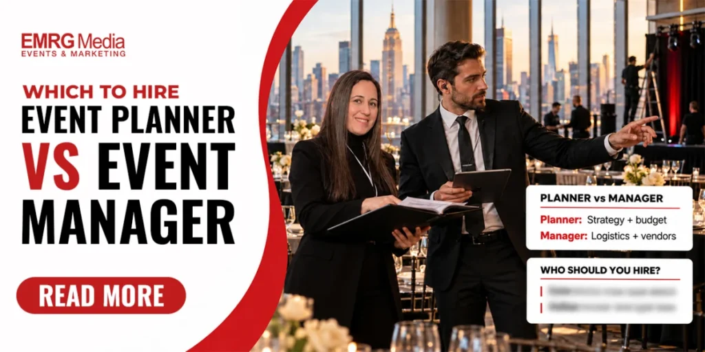 Deciding between an event planner vs event manager for a corporate NYC event by EMRG Media